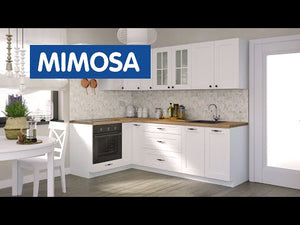 Rohová kuchyně Mimosa pravý roh 243x143 cm (bílá mat)