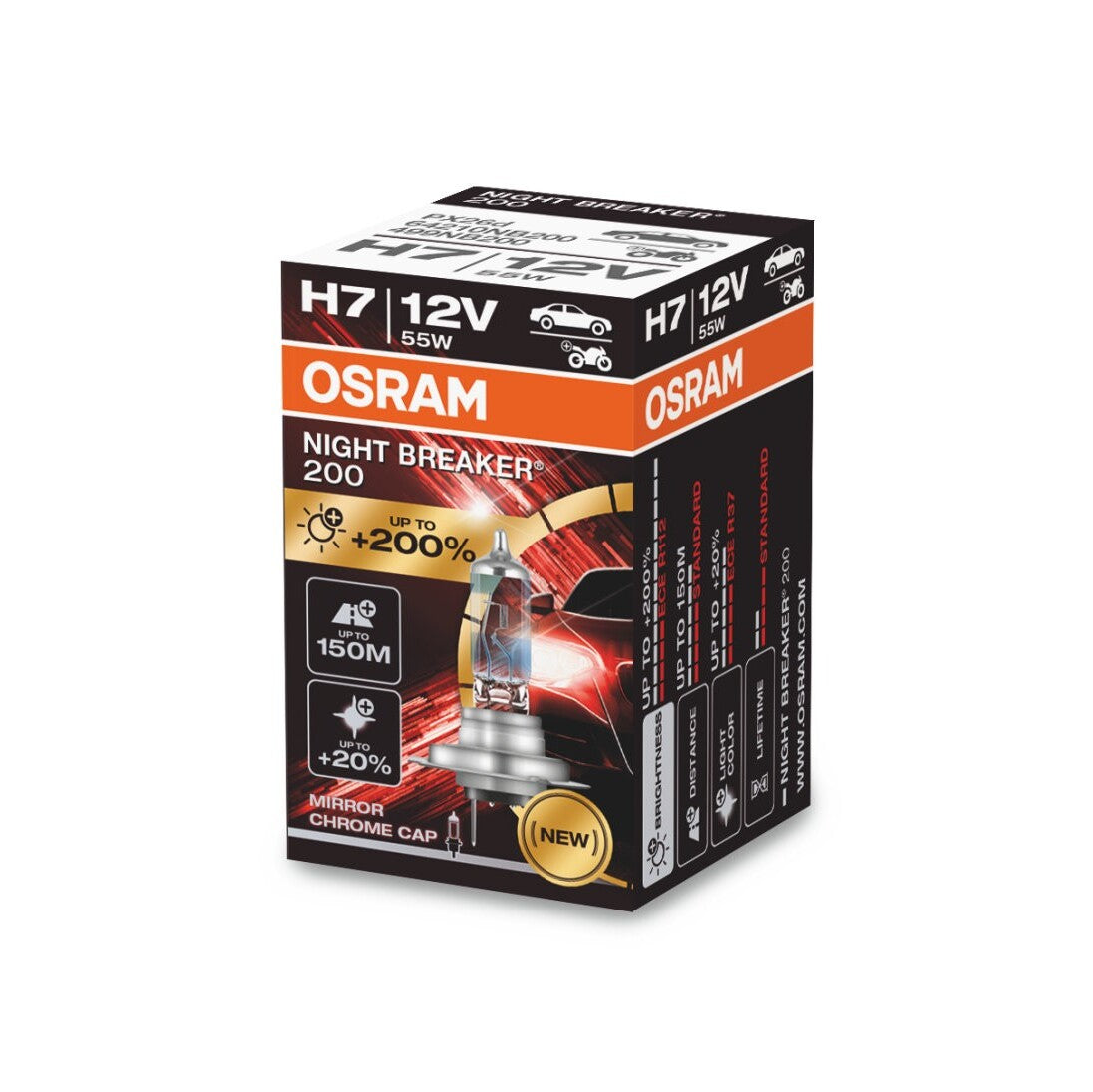 Autožárovka H7 OSRAM Night Breaker 200, 2ks
