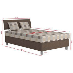 Čalouněná postel George 120x200, hnědá, včetně matrace