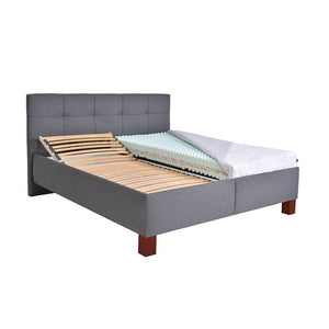 Čalouněná postel Mary 180x200, šedá, pol. rošt a ÚP, bez matrace