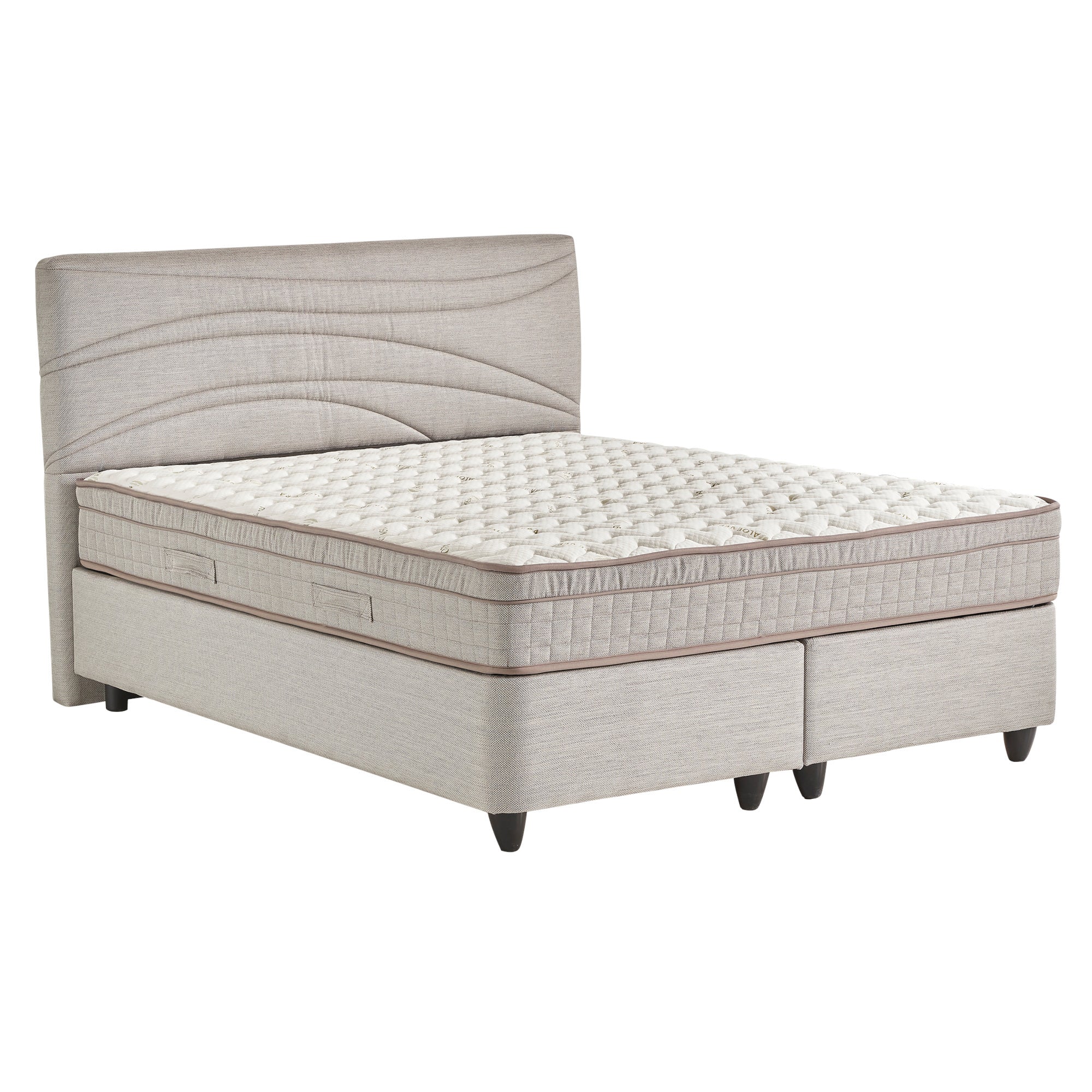 Čalouněná postel s matrací Safir 160x200, šedá, vč. topperu