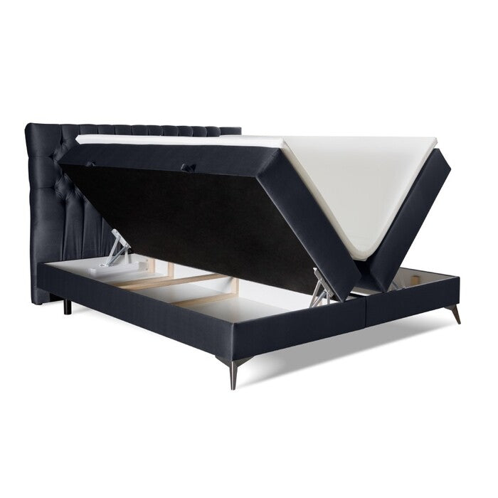 Čalouněná postel Tegan 160x200, šedá, vč. matrace, topperu a ÚP