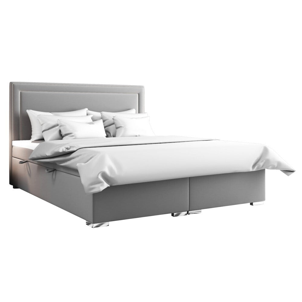 Čalouněná postel Briony 180x200, stříbrná, vč.matrace,topperu,ÚP