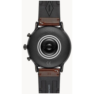 Chytré hodinky Fossil Carlyle, černá/hnědý kožený řemínek POUŽITÉ