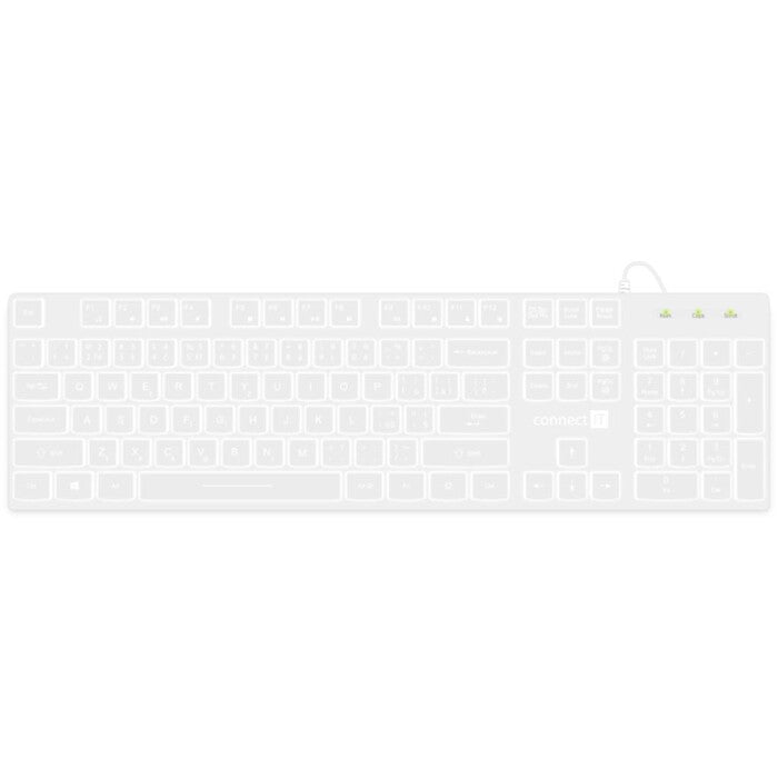 CONNECT IT kancelářská klávesnice s bílým podsv. (CZ + SK) WHITE