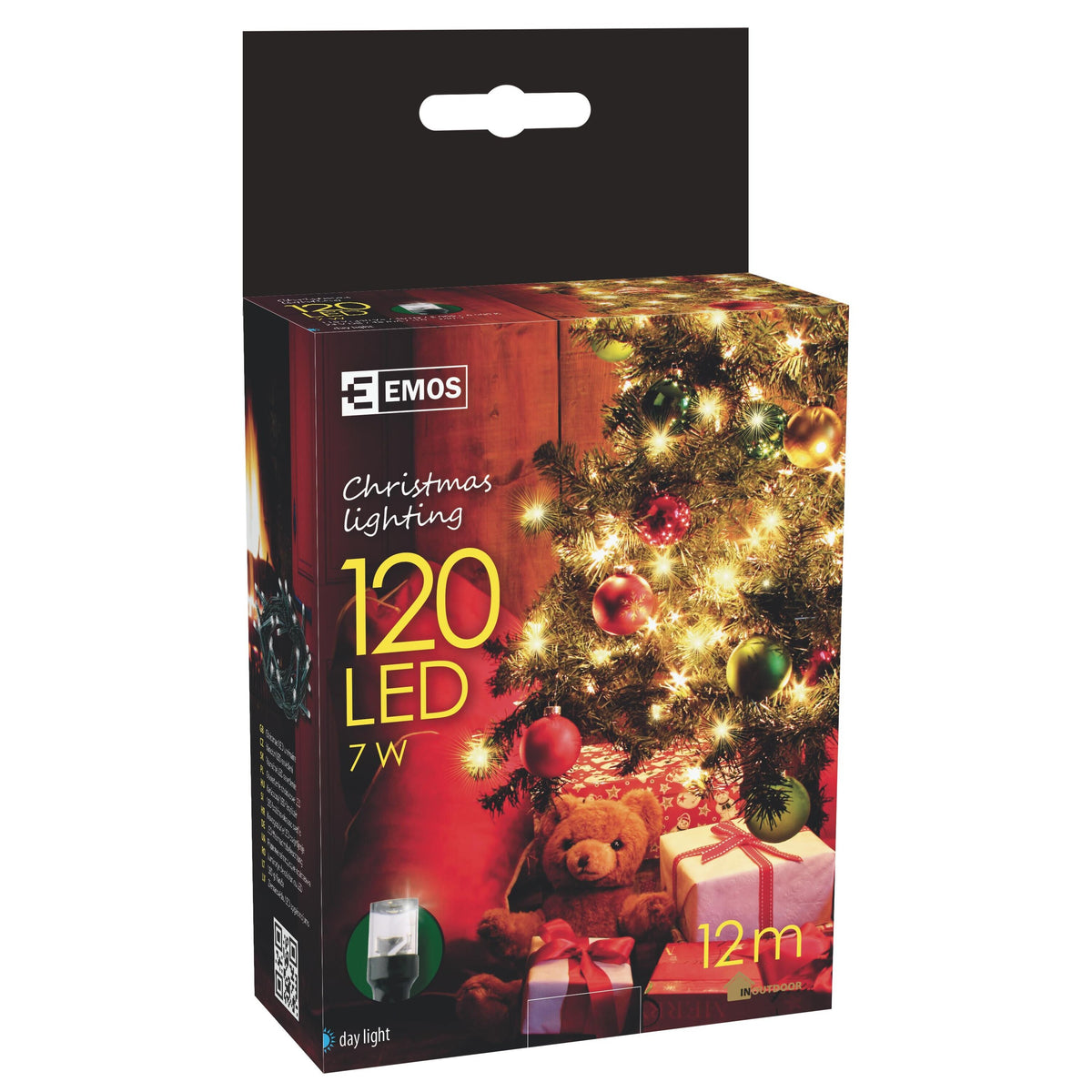 Emos 120 LED vánoční osvětlení 12M IP44 denní světlo