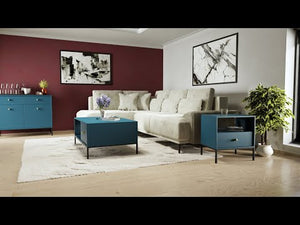 TV stolek Pernilla (2x dveře, zásuvka, modrá)