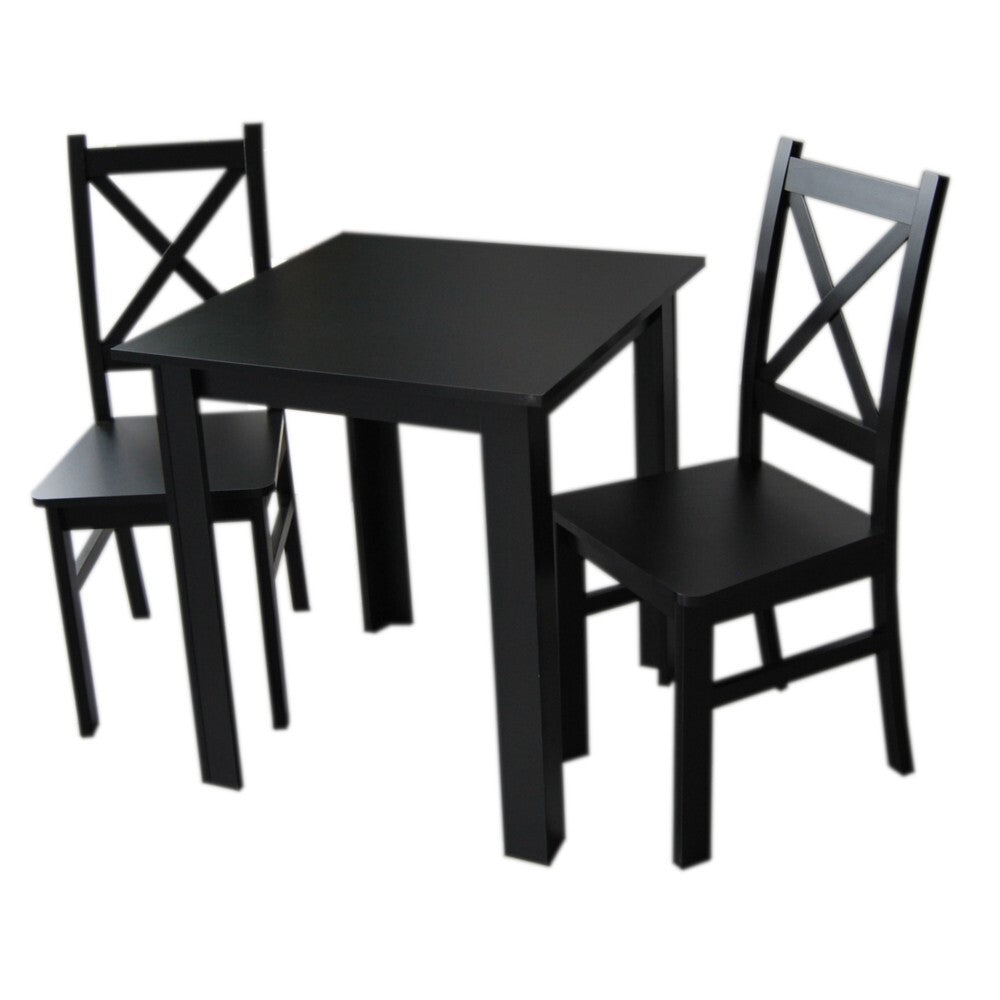 Jídelní set Timmy II - 2x židle, 1x stůl (černá)