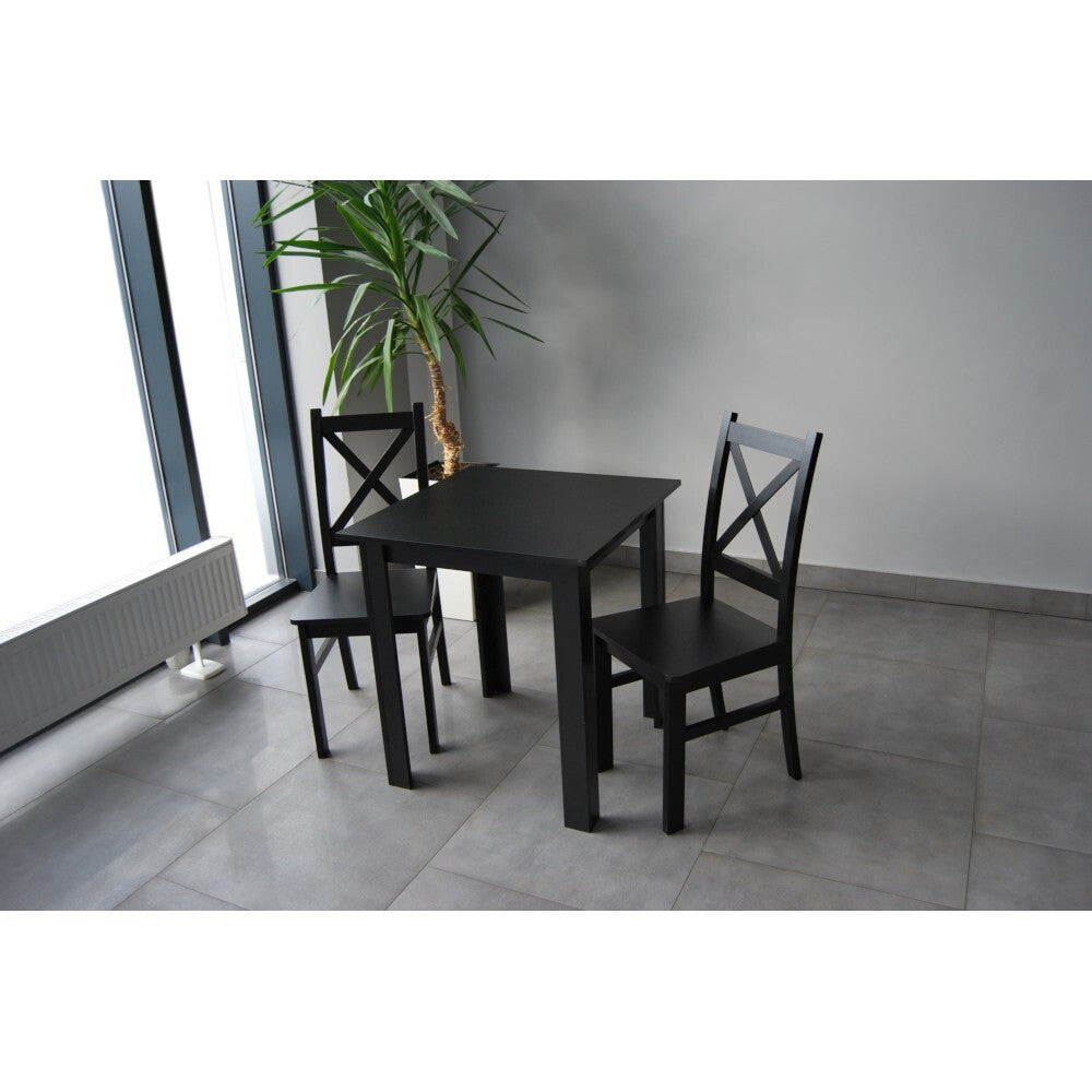 Jídelní set Timmy II - 2x židle, 1x stůl (černá)