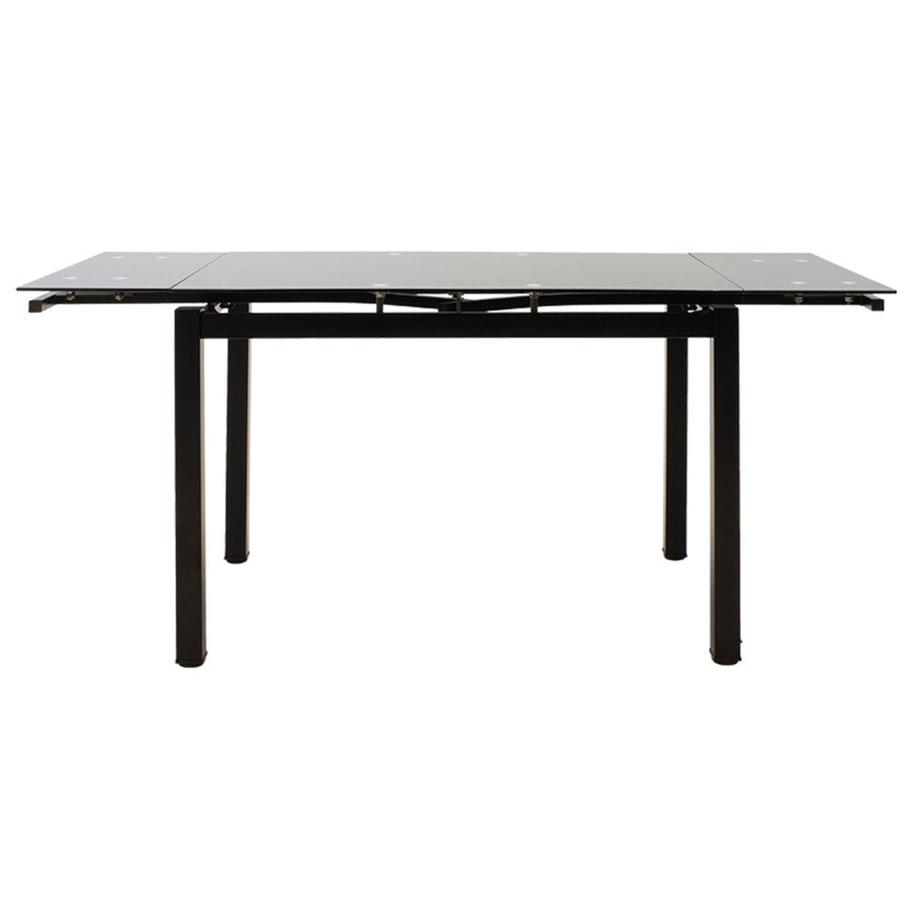 Jídelní stůl Frex rozkládací 110-170x75x70 cm (sklo, černá)