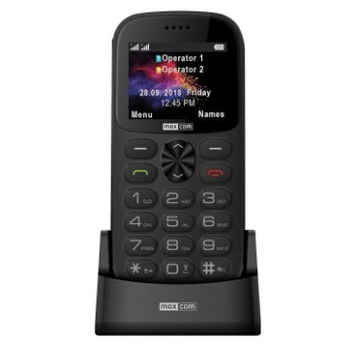 Tlačítkový telefon pro seniory Maxcom Comfort MM471, šedá