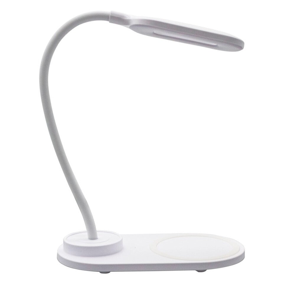 LED stolní lampa AQ LQI55, s nabíječkou, bílá