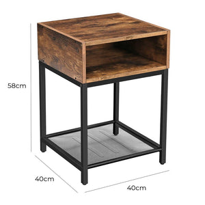 Noční stolek Pansy (hnědá, 40x58x40 cm)