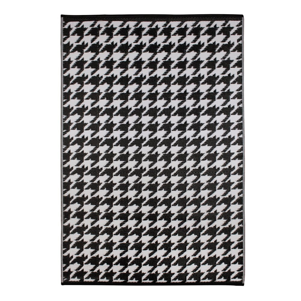 Venkovní koberec Green Decore Houndstooth, černobílý, 120x180 cm