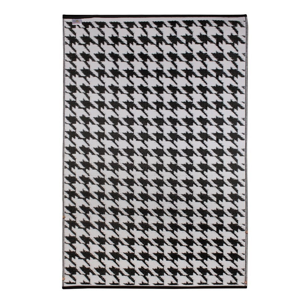 Venkovní koberec Green Decore Houndstooth, černobílý, 120x180 cm