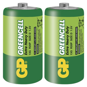 Zinkové baterie GP Greencell D (R20), 2ks