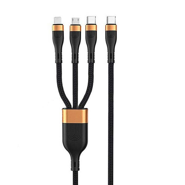 Levně 3v1 Kabel WG USB-C/Lightning/Micro na USB-C, 1,5m, až 100W,černá