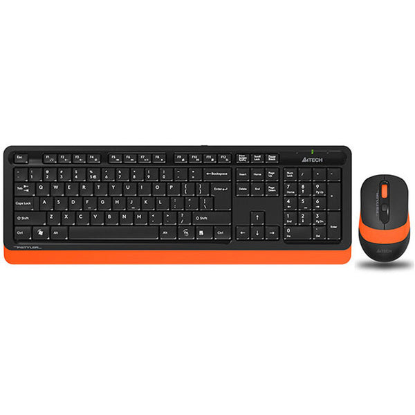 Levně A4tech set bezdrátové klávesnice a myši, černá/oranžová