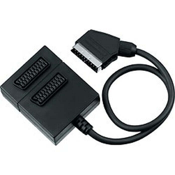 Adapter SCART-2xSCART F, kabel 0,5m