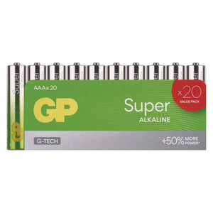 Alkalická baterie GP Super Alkaline LR03 (AAA), 20 ks