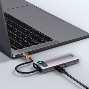 Baseus USB-C dokovací stanice, 5v1, šedá
