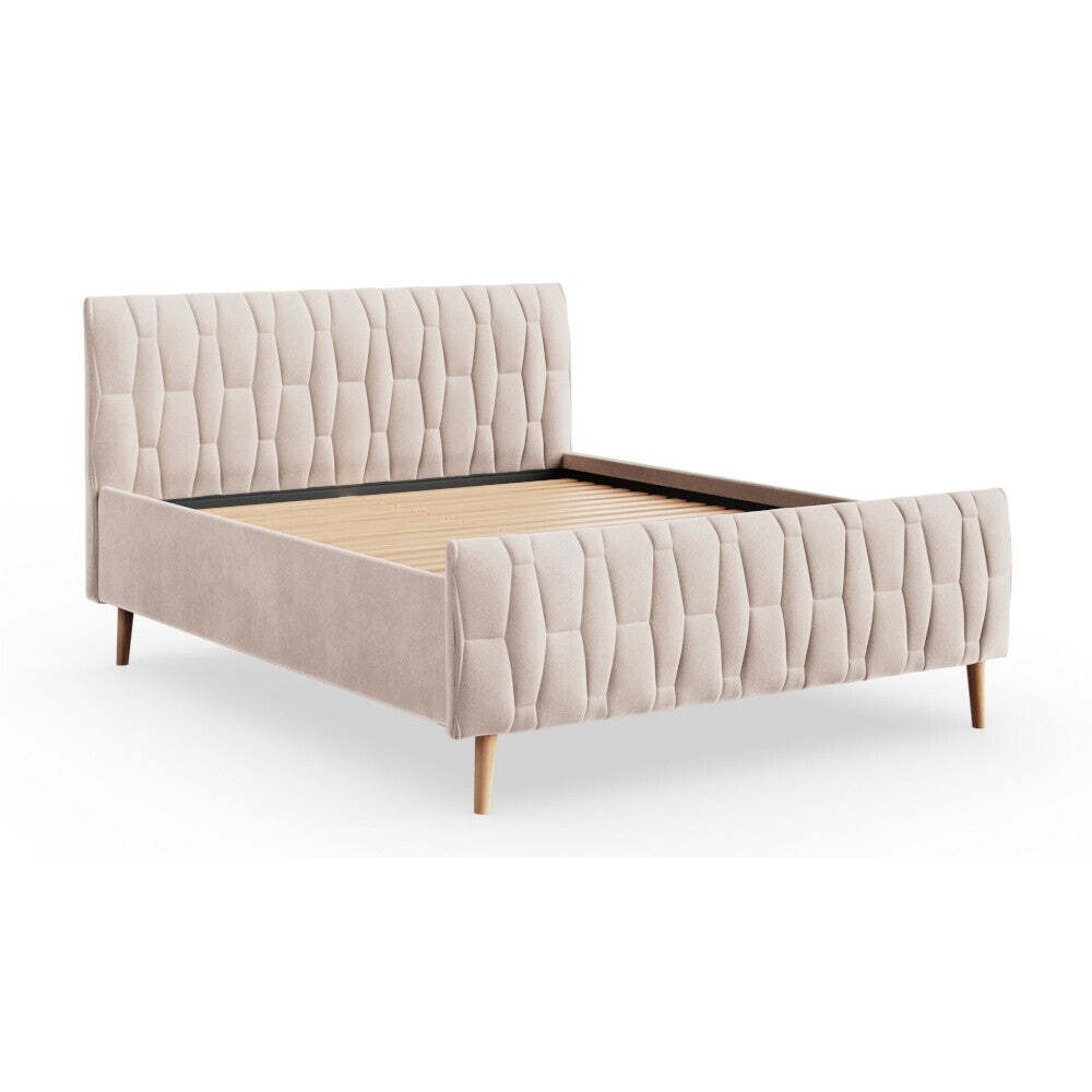 Čalouněná postel Aksel 180x200, béžová, bez matrace - II. jakost