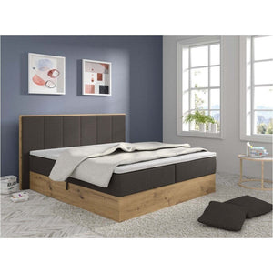 Čalouněná postel Carolina 180x200,tm. šedá, vč.matrace a topperu - II. jakost