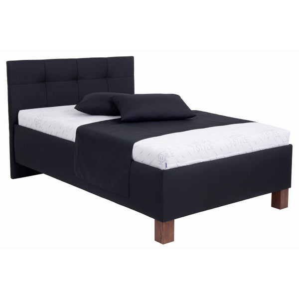Levně Čalouněná postel Mary 120x200, černá, včetně matrace