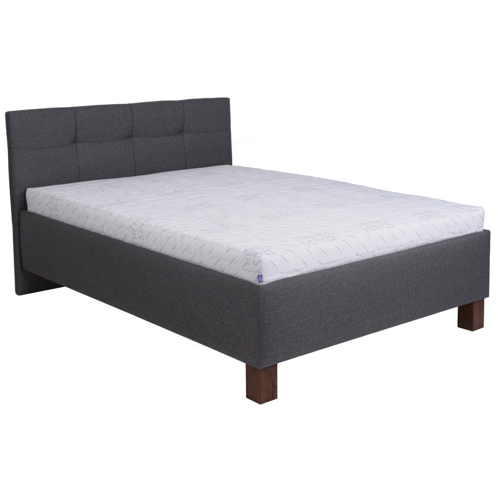 Čalouněná postel Mary 140x200, šedá, bez matrace - PŘEBALENO