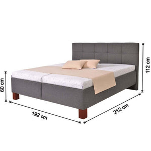 Čalouněná postel Mary 180x200, šedá, včetně matrace - II. jakost