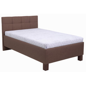 Čalouněná postel Mary 90x200, hnědá, včetně matrace