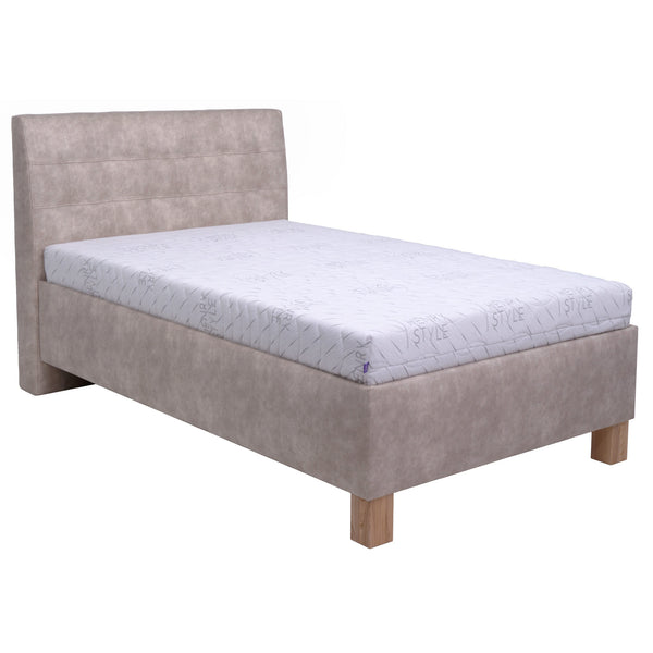 Levně Čalouněná postel Victoria 120x200, béžová, včetně matrace