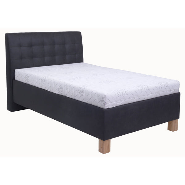 Levně Čalouněná postel Victoria 140x200, černá, bez matrace