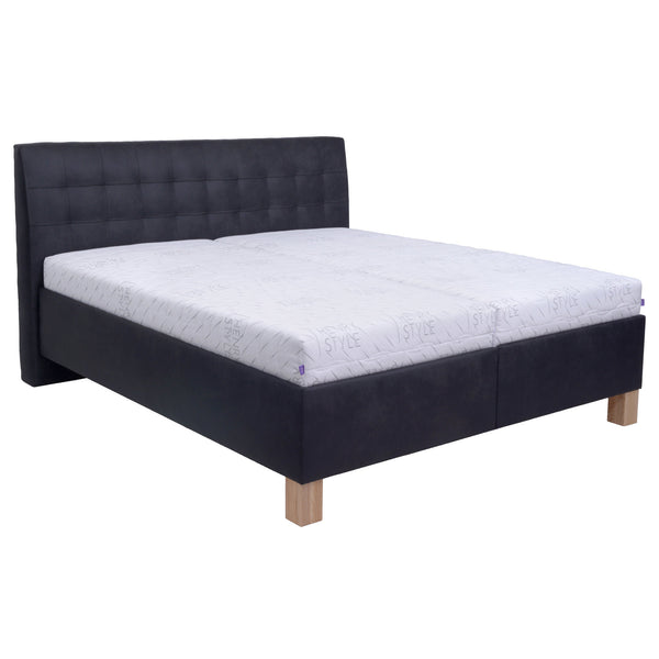 Levně Čalouněná postel Victoria 160x200, černá, bez matrace