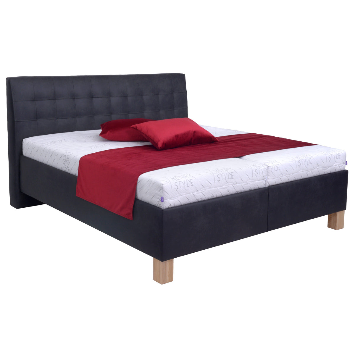 Čalouněná postel Victoria 160x200, černá, včetně matrace