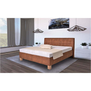 Čalouněná postel Victoria 180x200, hnědá, včetně matrace - PŘEBALENO