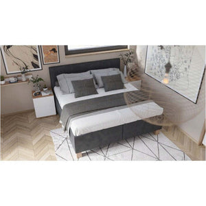 Čalouněná postel Victoria 180x200, hnědá, včetně matrace - PŘEBALENO