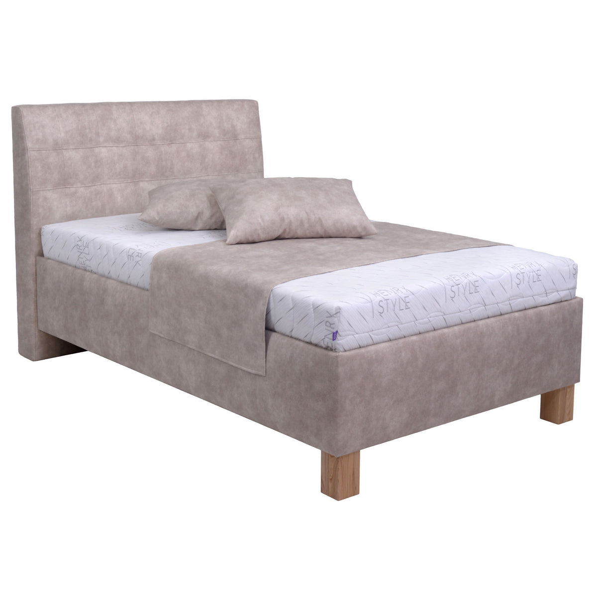 Čalouněná postel Victoria 90x200, béžová, včetně matrace