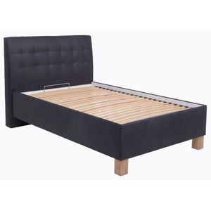 Čalouněná postel Victoria 90x200, černá, bez matrace