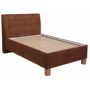 Čalouněná postel Victoria 90x200, hnědá, bez matrace