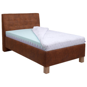 Čalouněná postel Victoria 90x200, hnědá, včetně matrace
