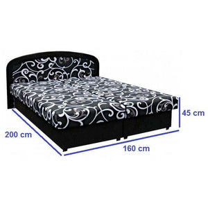Čalouněná postel Zofie 160x200, černá, včetně matrace - II. jakost
