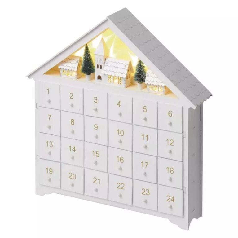 Dřevěný LED adventní kalendář Emos DCWW02, teplá bílá, 35x33 cm POŠKOZENÝ OBAL