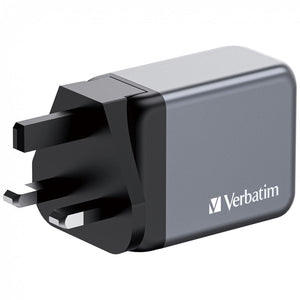 GaN nabíječka Verbatim 65W, 2xUSB-C PD/USB-A QC 3.0