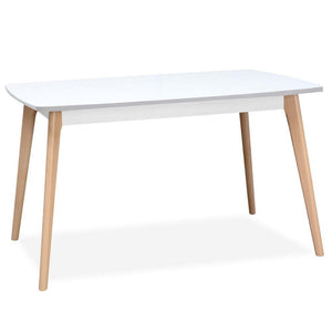 Jídelní stůl Endever 130x76x85 cm (bílá, buk) II. jakost