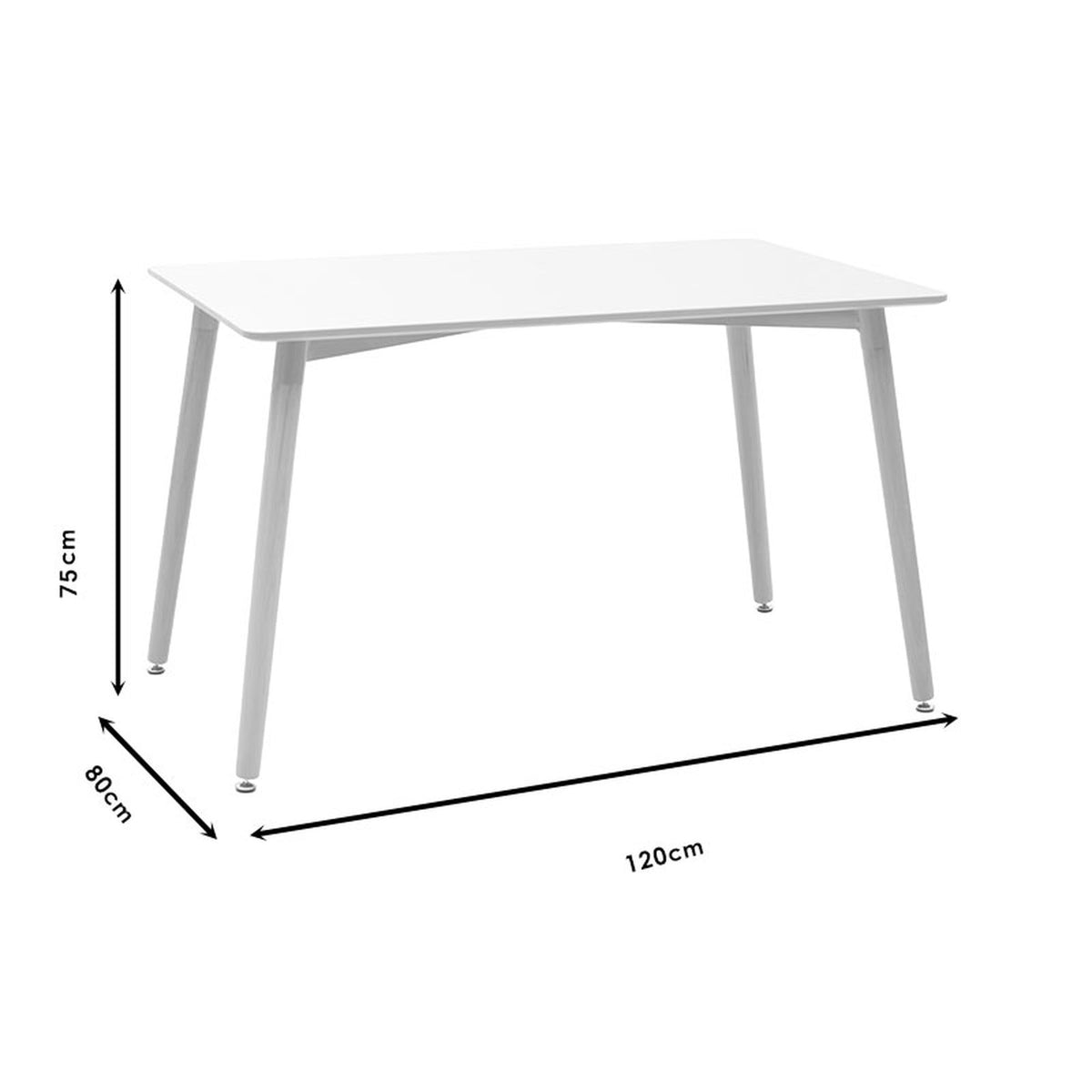 Jídelní stůl Naxos 120x75x80 cm (bílá, dřevo) - II. jakost