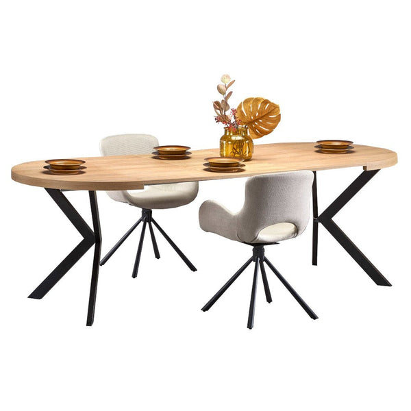 Jídelní stůl Peleza rozkládací 100-250x75x100 cm (dub, černá)