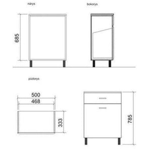 Koupelnová skříňka Cara Mia (50x79x33,3 cm, bílá, lesk) II  jakost