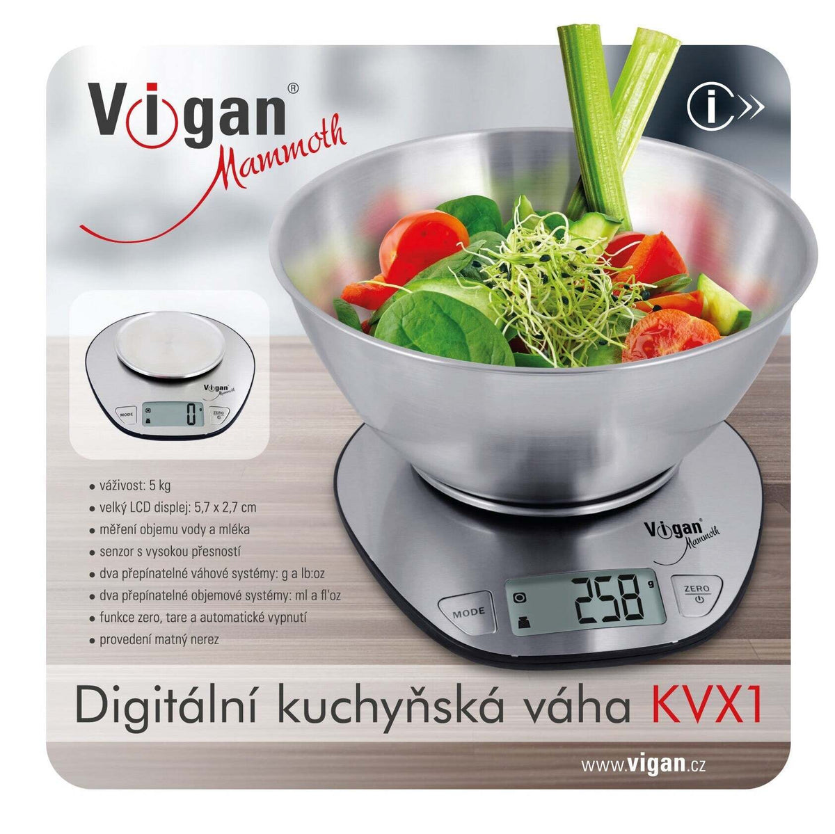 Kuchyňská váha Vigan Mammoth KVX1 OBAL POŠKOZEN