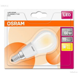 LED žárovka Osram STAR, E14, 6W, kulatá, čirá, teplá bílá OBAL POŠKOZEN